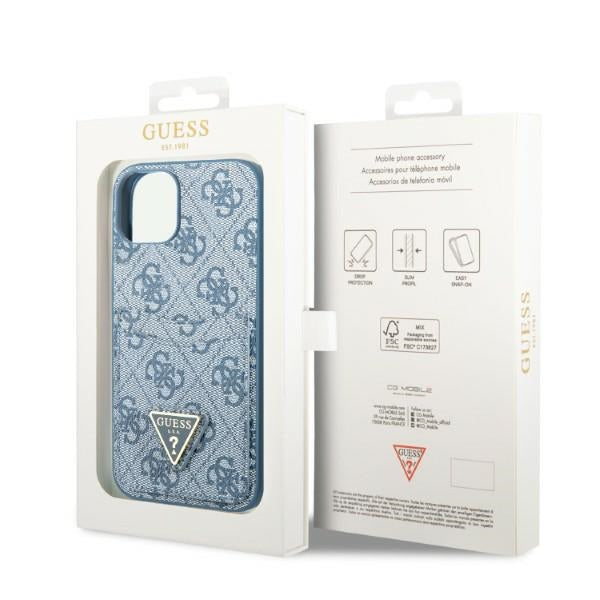 Guess GUHCP13SP4TPB iPhone 13 mini 5.4’’ blue/blue hardcase 4G Triangle Logo Cardslot - Cell phone cases