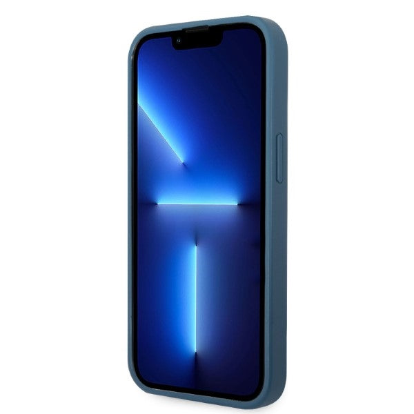 Guess GUHCP13SP4TPB iPhone 13 mini 5.4’’ blue/blue hardcase 4G Triangle Logo Cardslot - Cell phone cases