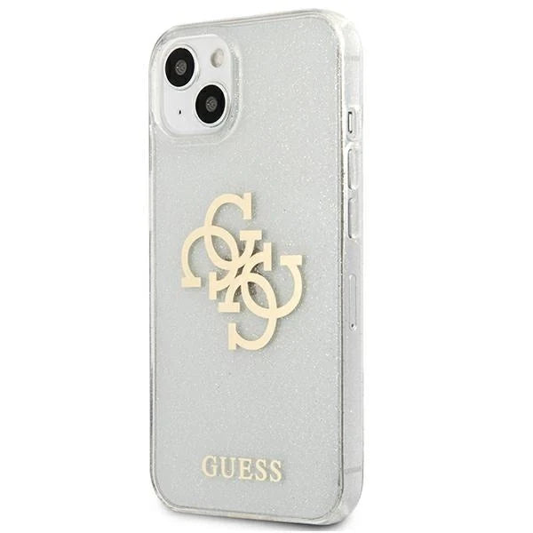 Guess GUHCP13SPCUGL4GTR iPhone 13 mini 5.4’’ transparent hard case Glitter 4G Big Logo - Cell phone cases