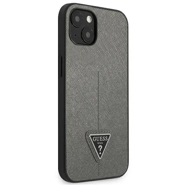 Guess GUHCP13SPSATLG iPhone 13 mini 5,4 ’silver / silver hardcase SaffianoTriangle Logo - Cell phone cases