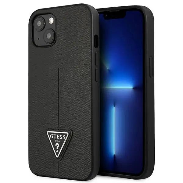 Guess GUHCP13SPSATLK iPhone 13 mini 5,4 ’black / black hardcase SaffianoTriangle Logo - Cell phone cases