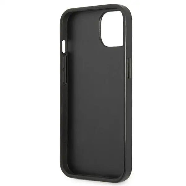 Guess GUHCP13SPSATPK iPhone 13 mini 5,4 ’black / black hardcase SaffianoTriangle Logo Cardslot - Cell phone cases