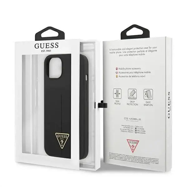 Guess GUHCP13SSLTGK iPhone 13 mini 5.4’’ black/black hardcase Silicone Triangle - Cell phone cases