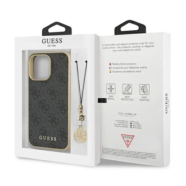 Guess GUHCP13XGF4GGR iPhone 13 Pro Max 6.7’’ grey/grey hardcase 4G Charms Collection - Cell phone cases