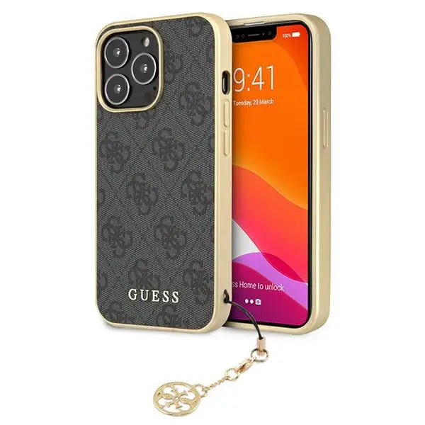 Guess GUHCP13XGF4GGR iPhone 13 Pro Max 6.7’’ grey/grey hardcase 4G Charms Collection - Cell phone cases