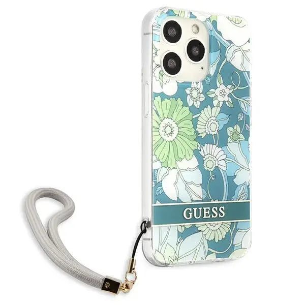 Guess GUHCP13XHFLSN iPhone 13 Pro Max 6.7’’ green/green hardcase Flower Strap - Cell phone cases and covers<<<HurtelXML