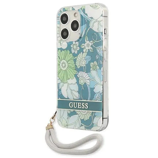 Guess GUHCP13XHFLSN iPhone 13 Pro Max 6.7’’ green/green hardcase Flower Strap - Cell phone cases and covers<<<HurtelXML