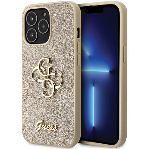 Guess GUHCP13XHG4SGD case for iPhone 13 Pro Max 6.7’’ - gold Glitter Script Big 4G - Cell phone cases