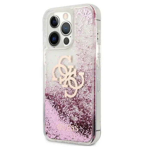 Guess GUHCP13XLG4GPI iPhone 13 Pro Max 6.7’’ pink/pink hardcase 4G Big Liquid Glitter - Cell phone cases