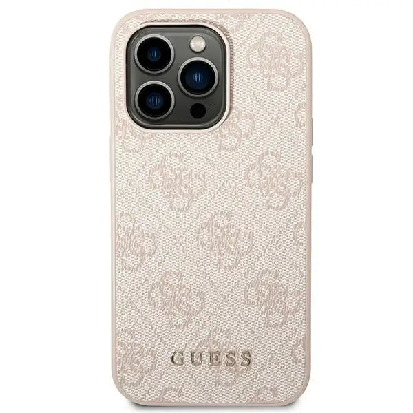 Guess GUHCP14LG4GFPI iPhone 14 Pro 6,1’’ różowy/pink hard case 4G Metal Gold Logo - Cell phone cases