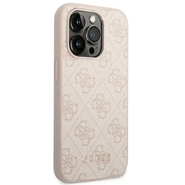 Guess GUHCP14LG4GFPI iPhone 14 Pro 6,1’’ różowy/pink hard case 4G Metal Gold Logo - Cell phone cases