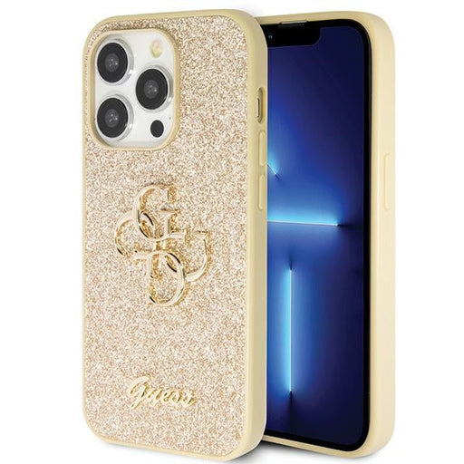 Guess GUHCP14LHG4SGD case for iPhone 14 Pro - gold Glitter Script Big 4G - Cell phone cases and covers<<<HurtelXML