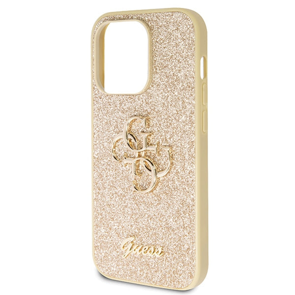Guess GUHCP14LHG4SGD case for iPhone 14 Pro - gold Glitter Script Big 4G - Cell phone cases and covers<<<HurtelXML