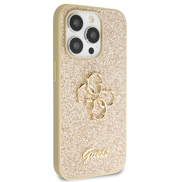 Guess GUHCP14LHG4SGD case for iPhone 14 Pro - gold Glitter Script Big 4G - Cell phone cases and covers<<<HurtelXML
