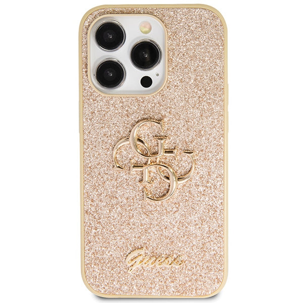 Guess GUHCP14LHG4SGD case for iPhone 14 Pro - gold Glitter Script Big 4G - Cell phone cases and covers<<<HurtelXML