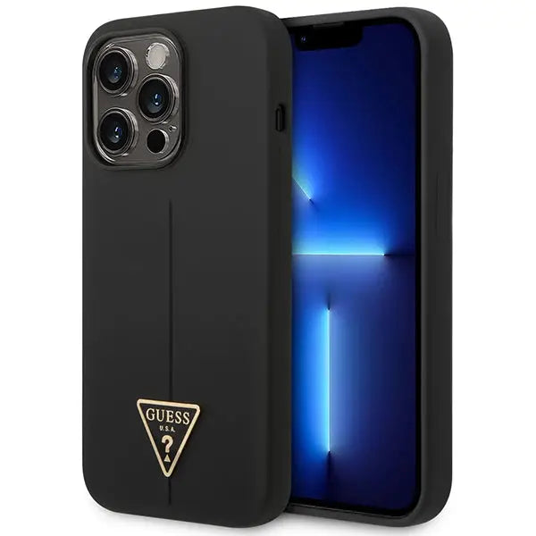 Guess GUHCP14LSLTGK iPhone 14 Pro 6.1’’ black/black hardcase Silicone Triangle - Cell phone cases and covers<<<HurtelXML
