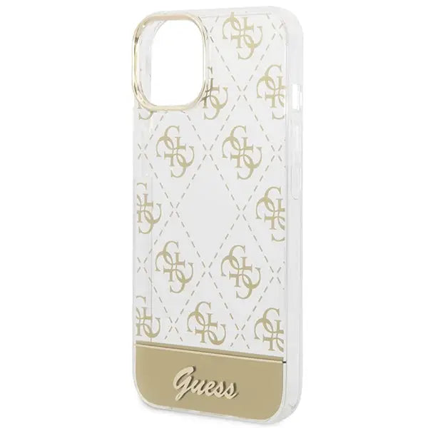 Guess GUHCP14MHG4MHG iPhone 14 Plus 6.7 ’gold / gold hardcase 4G Pattern Script - Cell phone cases
