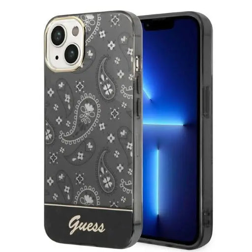 Guess GUHCP14MHGBNHK iPhone 14 Plus 6.7’’ black/black hardcase Bandana Paisley - Cell phone cases and covers<<<HurtelXML