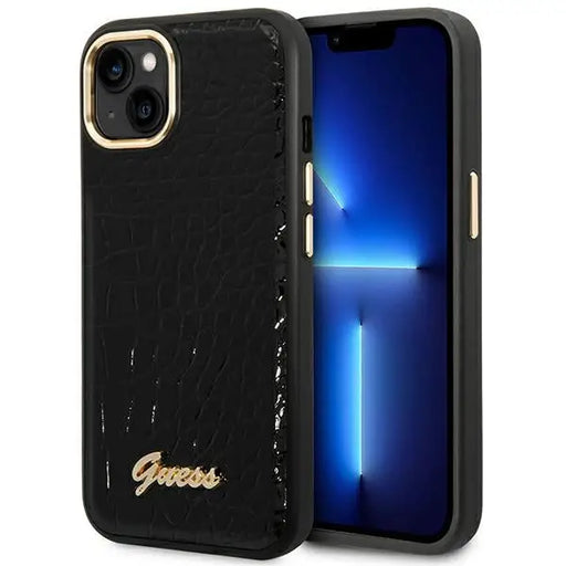 Guess GUHCP14MHGCRHK iPhone 14 Plus 6.7 ’black / black hardcase Croco Collection - Cell phone cases