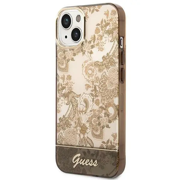 Guess GUHCP14MHGPLHC iPhone 14 Plus 6.7’’ ocher hardcase Porcelain Collection - Cell phone cases and covers<<<HurtelXML