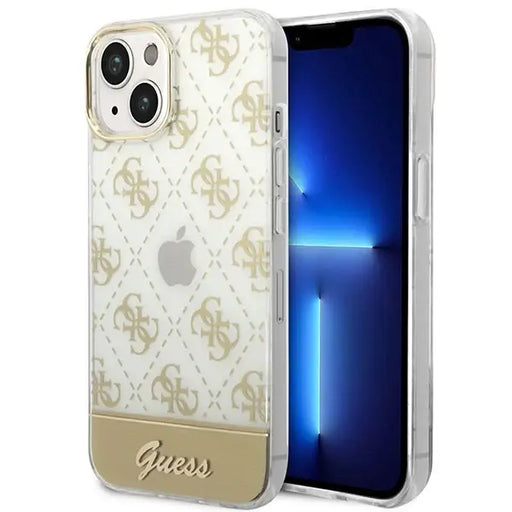 Guess GUHCP14SHG4MHG iPhone 14 6.1 ’gold / gold hardcase 4G Pattern Script - Cell phone cases and covers<<<HurtelXML