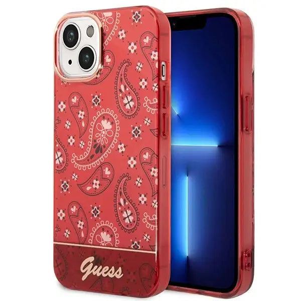 Guess GUHCP14SHGBNHR iPhone 14 6.1’’ red/red hardcase Bandana Paisley - Cell phone cases and covers<<<HurtelXML