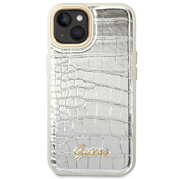 Guess GUHCP14SHGCRHS iPhone 14 6.1 ’silver / silver hardcase Croco Collection - Cell phone cases and covers<<<HurtelXML