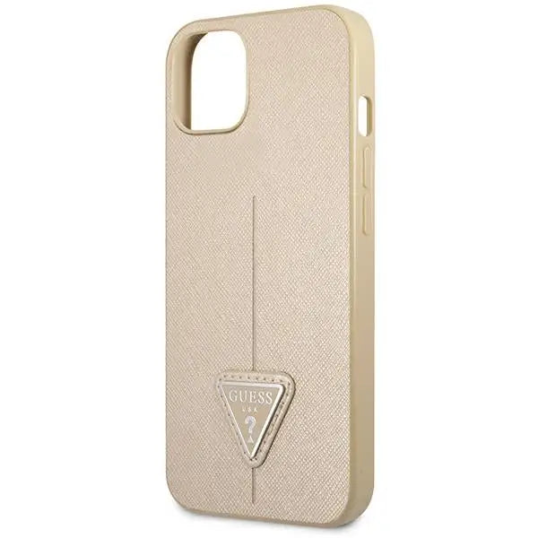 Guess GUHCP14SPSATLE iPhone 14 6,1 ’beige / beige hardcase SaffianoTriangle Logo - Cell phone cases