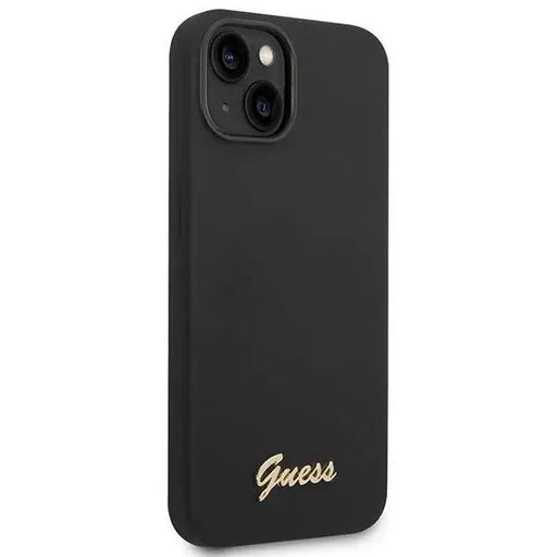 Guess GUHCP14SSLSMK iPhone 14 6.1’’ black/black hard case Silicone Vintage Gold Logo - Cell phone cases
