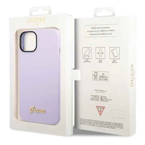 Guess GUHCP14SSLSMU iPhone 14 6.1’’ purple/purple hard case Silicone Vintage Gold Logo - Cell phone cases