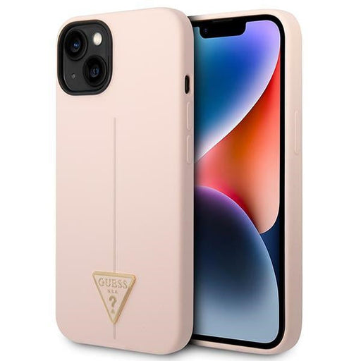 Guess GUHCP14SSLTGP iPhone 14 6.1’’ pink/pink hardcase Silicone Triangle - Cell phone cases and covers<<<HurtelXML