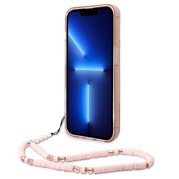 Guess GUHCP14XHGCOHP iPhone 14 Pro Max 6.7’’ pink/pink hardcase Translucent Pearl Strap - Cell phone cases