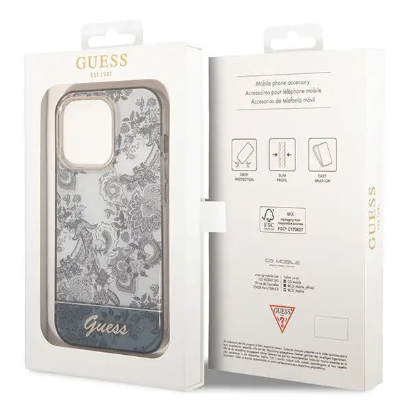 Guess GUHCP14XHGPLHG iPhone 14 Pro Max 6.7 ’gray / gray hardcase Porcelain Collection - Cell phone cases