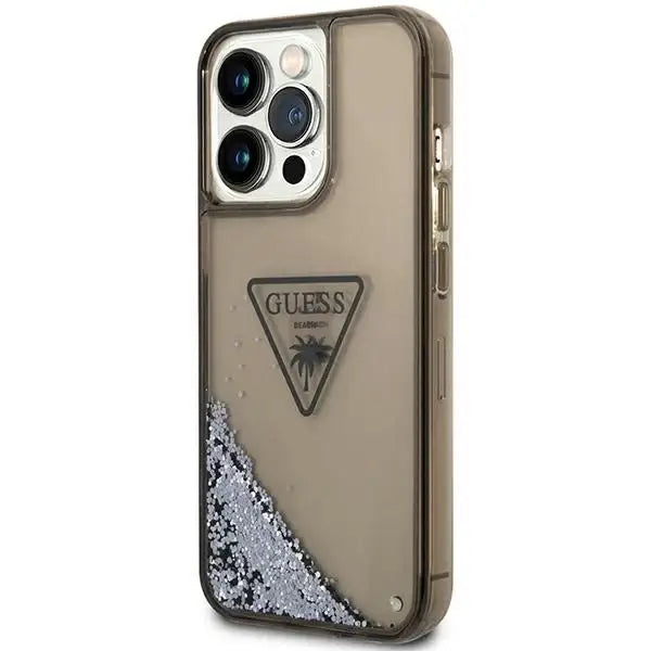 Guess GUHCP14XLFCTPK iPhone 14 Pro Max 6.7’’ black/black hardcase Liquid Glitter Palm Collection - Cell phone cases