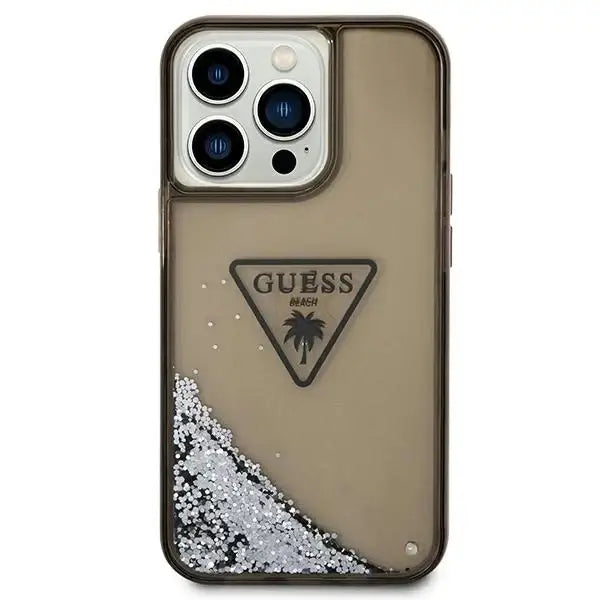 Guess GUHCP14XLFCTPK iPhone 14 Pro Max 6.7’’ black/black hardcase Liquid Glitter Palm Collection - Cell phone cases