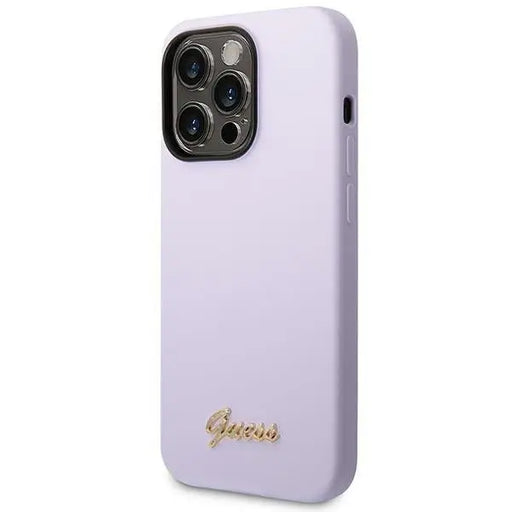 Guess GUHCP14XSLSMU iPhone 14 Pro Max 6.7’’ purple/purple hard case Silicone Vintage Gold Logo - Cell phone cases