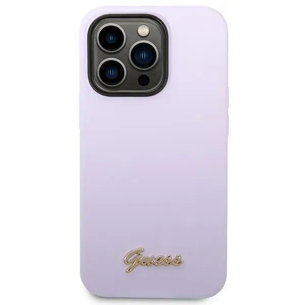 Guess GUHCP14XSLSMU iPhone 14 Pro Max 6.7’’ purple/purple hard case Silicone Vintage Gold Logo - Cell phone cases