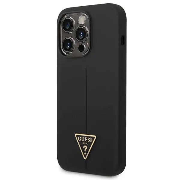 Guess GUHCP14XSLTGK iPhone 14 Pro Max 6.7’’ black/black hardcase Silicone Triangle - Cell phone cases