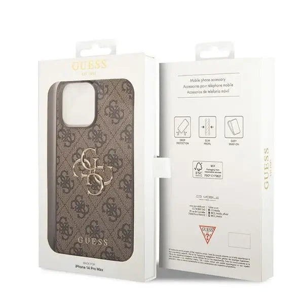 Guess GUHCP15L4GMGBR iPhone 15 Pro 6.1’’ brown/brown hardcase 4G Big Metal Logo - Cell phone cases