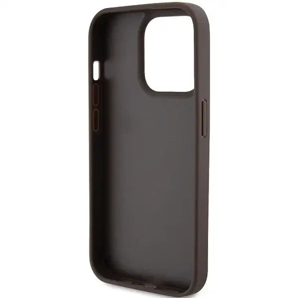 Guess GUHCP15LP4TDPW iPhone 15 Pro 6.1’’ brown/brown hardcase Leather 4G Triangle Strass - Cell phone cases