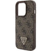 Guess GUHCP15LP4TDPW iPhone 15 Pro 6.1’’ brown/brown hardcase Leather 4G Triangle Strass - Cell phone cases
