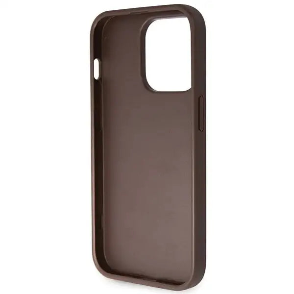 Guess GUHCP15LP4TDSCPW iPhone 15 Pro 6.1’’ brown/brown hardcase Crossbody 4G Metal Logo - Cell phone cases