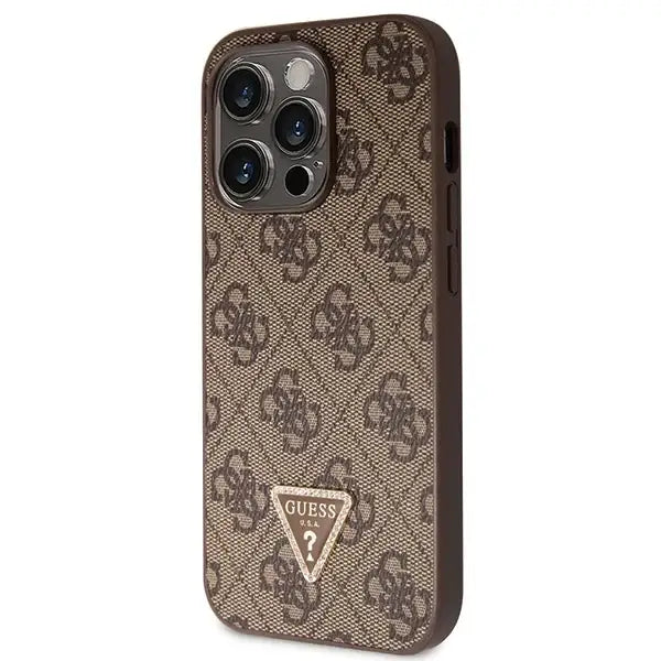 Guess GUHCP15LP4TDSCPW iPhone 15 Pro 6.1’’ brown/brown hardcase Crossbody 4G Metal Logo - Cell phone cases