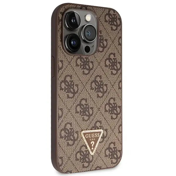 Guess GUHCP15LP4TDSCPW iPhone 15 Pro 6.1’’ brown/brown hardcase Crossbody 4G Metal Logo - Cell phone cases