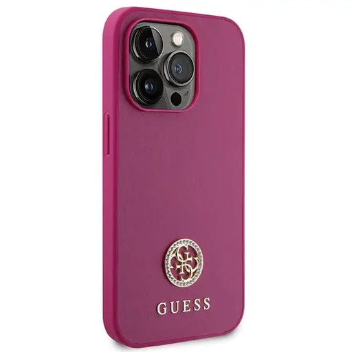 Guess GUHCP15LPS4DGPP iPhone 15 Pro 6.1’’ pink/pink hardcase Strass Metal Logo - Cell phone cases and covers<<<HurtelXML