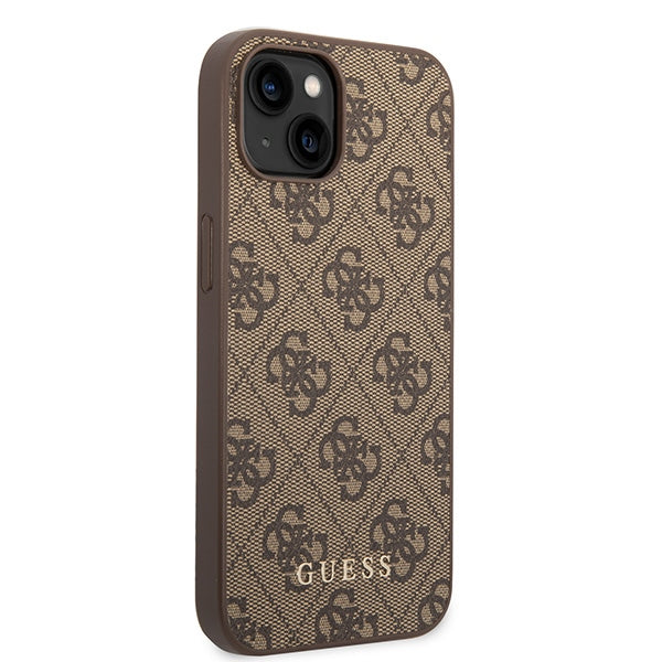 Guess GUHCP15MG4GFBR iPhone 15 Plus 6.7’’ brown/brown hard case 4G Metal Gold Logo - Cell phone cases
