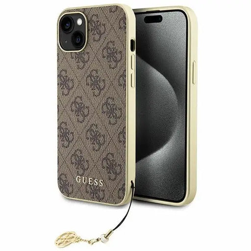 Guess GUHCP15MGF4GBR iPhone 15 Plus 6.7’’ brown/brown hardcase 4G Charms Collection - Cell phone cases