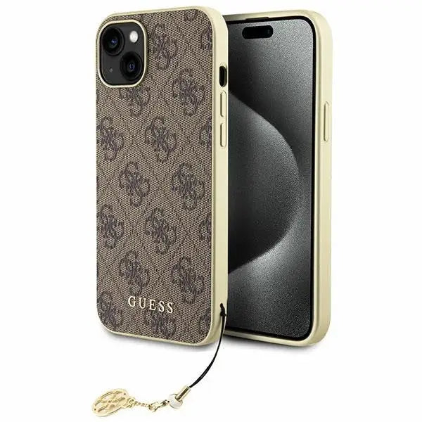 Guess GUHCP15MGF4GBR iPhone 15 Plus 6.7’’ brown/brown hardcase 4G Charms Collection - Cell phone cases