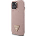 Guess GUHCP15SPCRTHCP iPhone 15 6.1’’ pink/pink hardcase Croco Triangle Metal Logo - Cell phone cases
