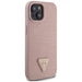Guess GUHCP15SPCRTHCP iPhone 15 6.1’’ pink/pink hardcase Croco Triangle Metal Logo - Cell phone cases